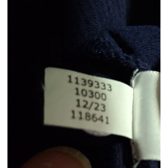 Lane Bryant Womens Navy Blue Lace Overlay Top Size 18/20 100% Cotton Knit Keyhol - Picture 9 of 9